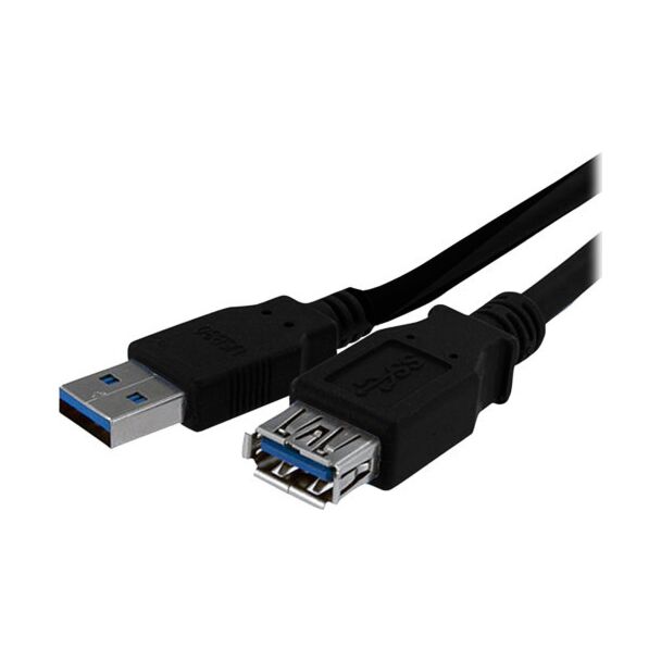 StarTech USB3SEXT1MBK 1m Black USB 3.0 Extension Cable M/F