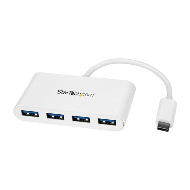 StarTech HB30C4ABW 4 Port USB C Hub - C to A - USB 3.0 Hub