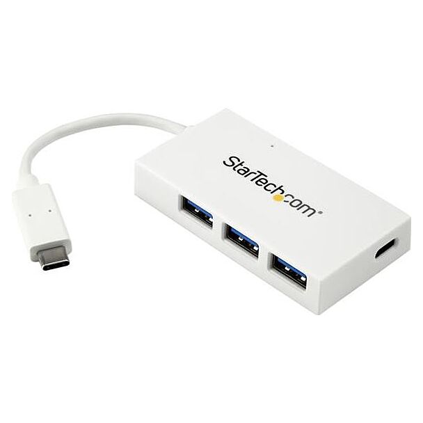 StarTech HB30C3A1CFBW 4 Port USB C Hub - 1x USB C & 3x USB A