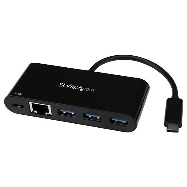 StarTech HB30C3AGEPD 3 Port USB C Hub w/ GbE & PD - USB 3.0