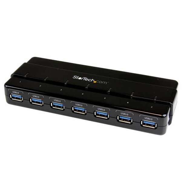 StarTech ST7300USB3B 7 Port SuperSpeed USB 3.0 Hub w/ Adapter