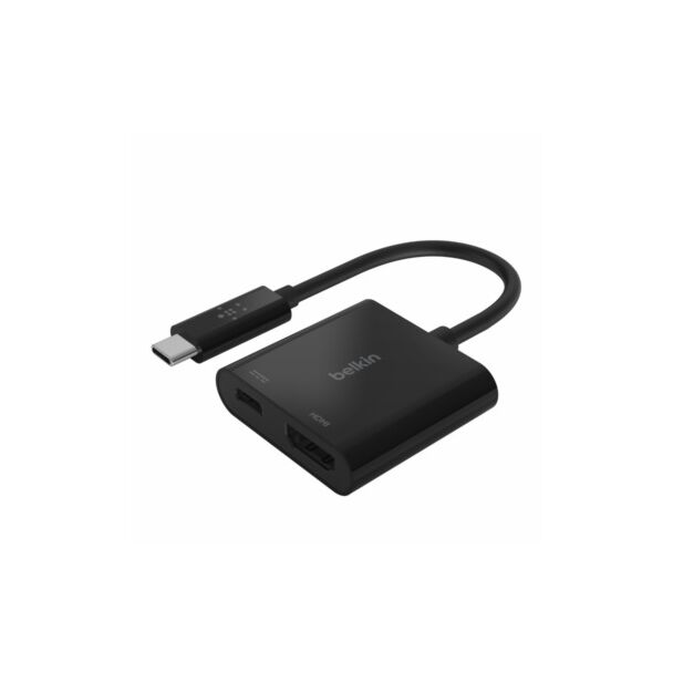 Belkin AVC002BTBK USB-C TO HDMI Adapter with 60W Power Delivery Black