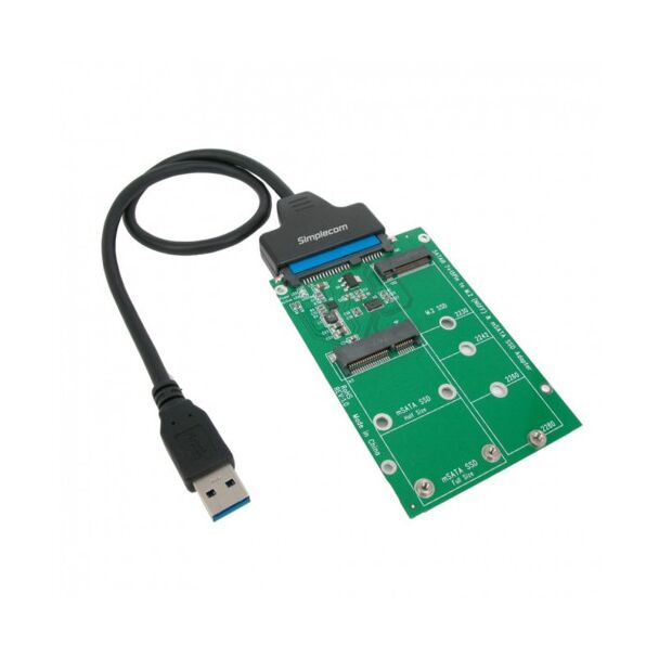 Simplecom SA221 2.5" M.2/mSATA SSD to USB3.0 Adapter