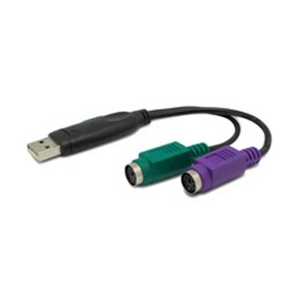 Astrotek AT-USB-PS2 USB2.0 to PS2 Cable 15cm for Keyboard Mouse Black