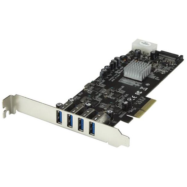 StarTech 4 Port PCIe USB 3.0 Card w/ 4 Channels - PEXUSB3S44V