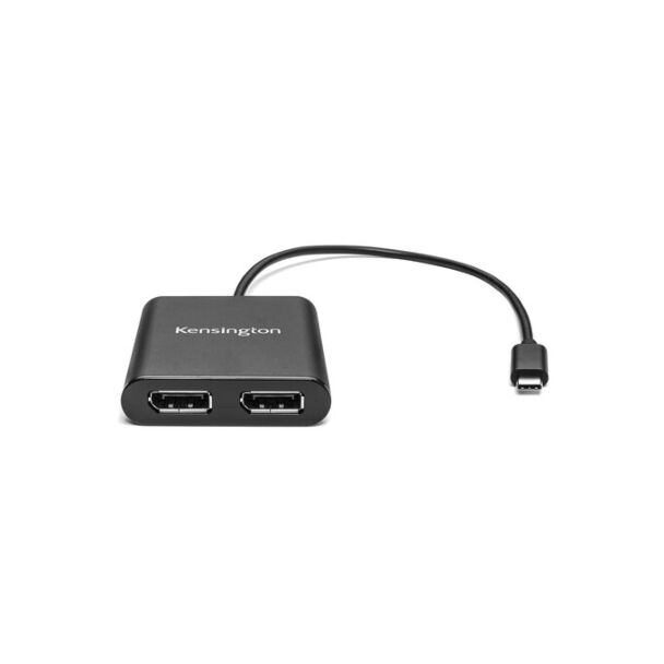 Kensington K38280WW USB-C (Male) To Dual Displayport 1.2 (Female) 4K Video Adapter