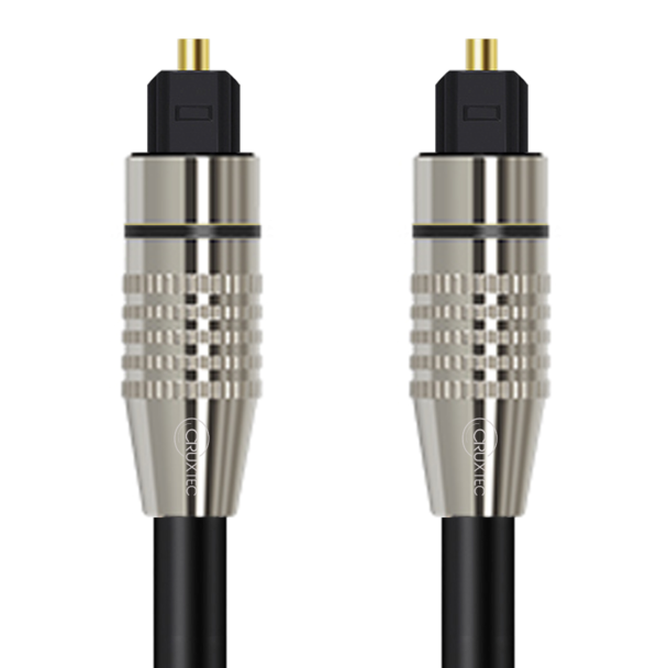 Cruxtec AFO-01-BK Toslink Fiber Optical Digital Audio Cables 1m