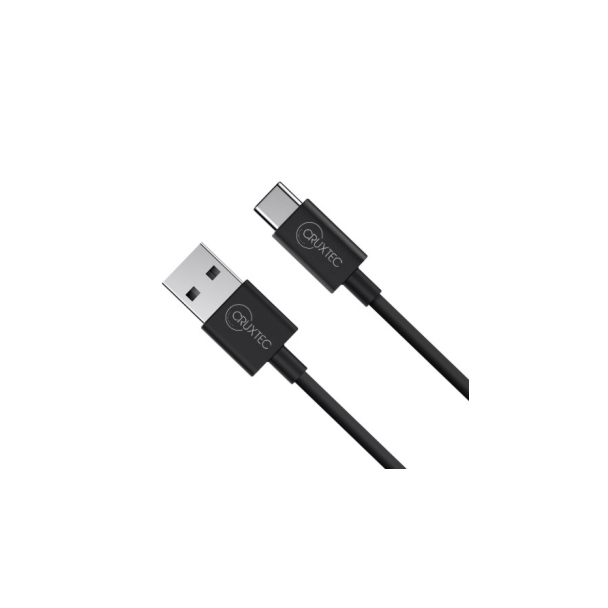 Cruxtec ATC-3A-1MBK 1m USB-A to USB-C Cable for Syncing & Charging