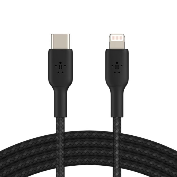 Belkin CAA004bt2MBK BoostCharge 2m Braided USB-C to Lightning Cable Black