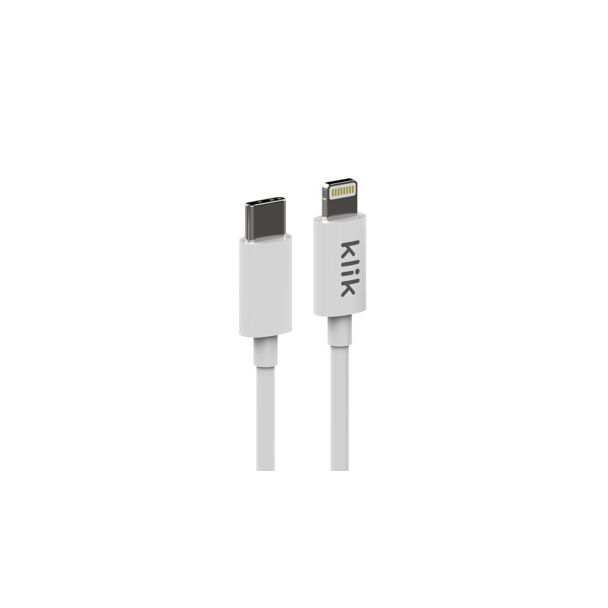 Klik KCL12WH 1.2m USB-C to Apple Lightning Cable White