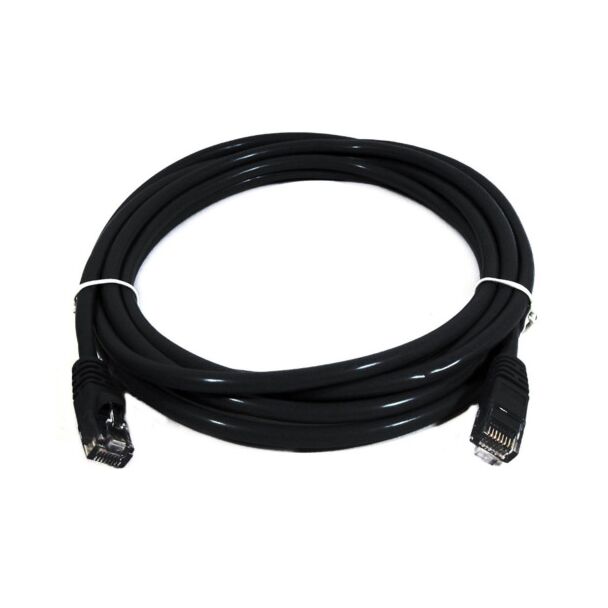 8ware PL6A-0.25BLK Cat6a UTP Ethernet Cable, Snagless Black 0.25m