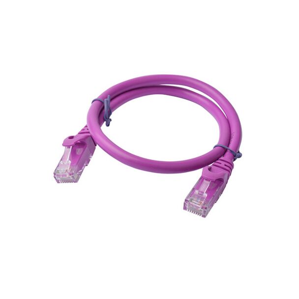 8ware PL6A-0.25PUR Cat 6a UTP Ethernet Cable, Snagless - Purple 0.25M