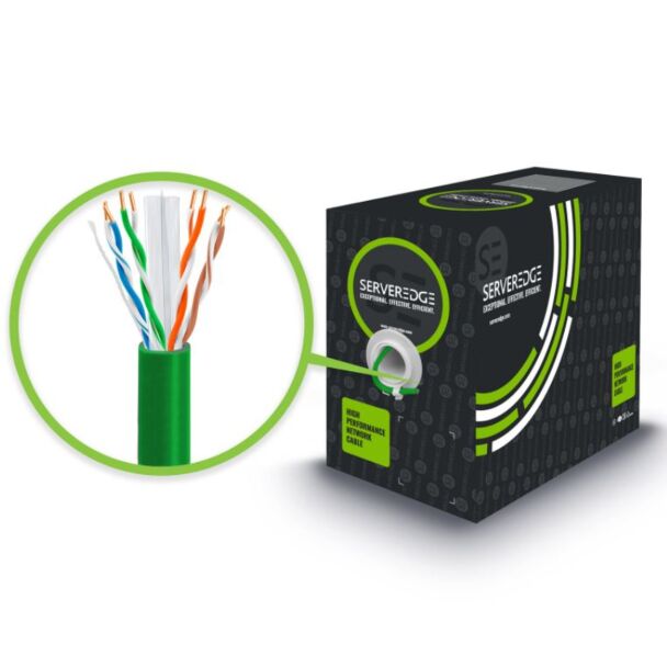 Serveredge C6UTSL305-GN CAT6 305m Network Cable - UTP Solid PVC 23AWG - GREEN