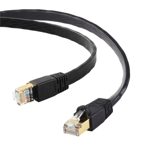 Edimax EA8-150SFA 15m Black 40GbE Shielded CAT8 Network Cable - Flat