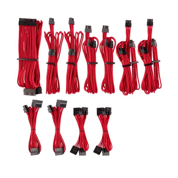 Corsair CP-8920223 RED Premium Individually Sleeved DC Cable Pro Kit, Type 4 (Generation 4)