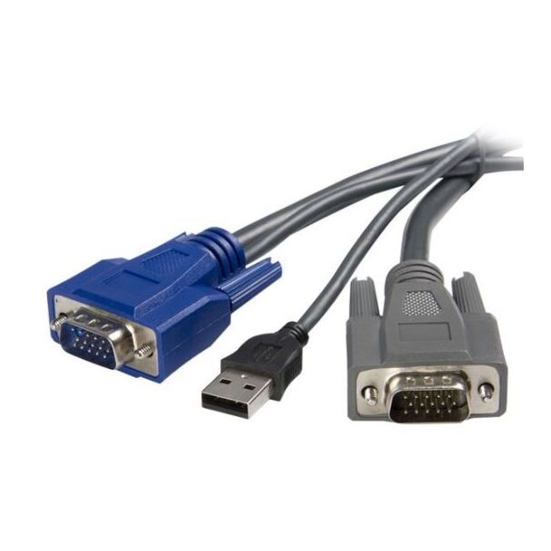 StarTech SVUSBVGA6 1.5m Ultra-Thin USB VGA 2-in-1 KVM Cable