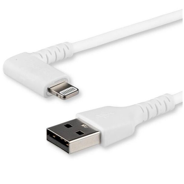 Startech RUSBLTMM1MWR Cable White Angled Lightning to USB 1m