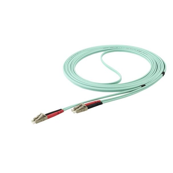 StarTech 450FBLCLC5 5m Aqua MM 50/125 OM4 Fiber Optic Cable