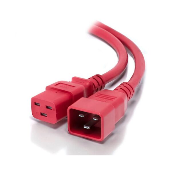 Alogic MF-C19C20-02-RD 2m IEC C19 to IEC C20 Power Extension Male to Female Cable Red