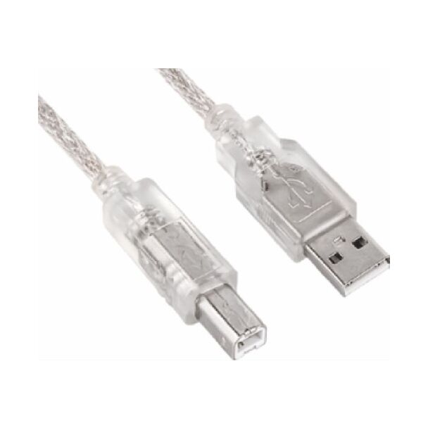 Astrotek AT-USB-AB-3M USB 2.0 Cable, Type A to Type B Male to Male Transparent