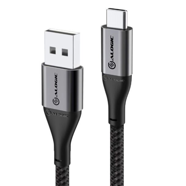 Alogic ULCA2030-SGR Super Ultra USB 2.0 USB-C to USB-A Cable 30cm 3A 480Mbps Space Grey