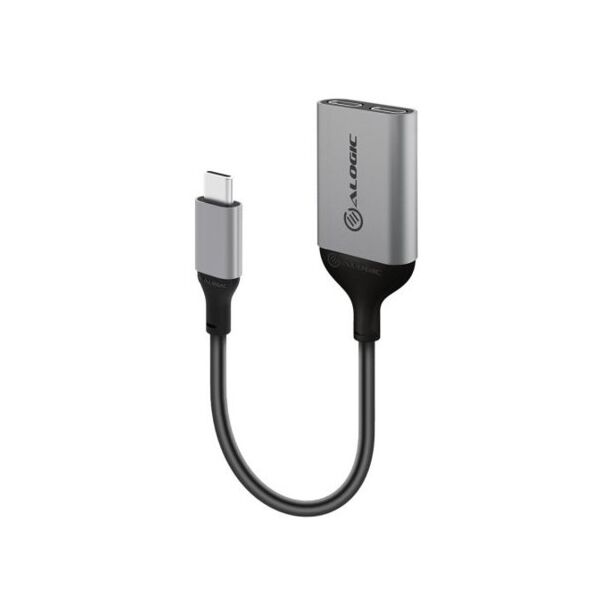 Alogic UL2CAPW-SGR USB-C to USB-C Audio and USB-C Charging Adapter Space Grey