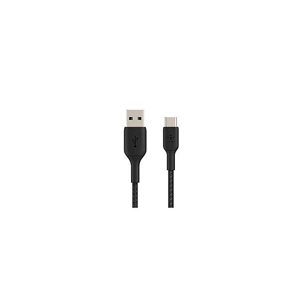 BELKIN CAB002BT0MBK 15cm USB-A TO USB-C CHARGE/SYNC CABLE, BRAIDED, BLACK, 2 YRS