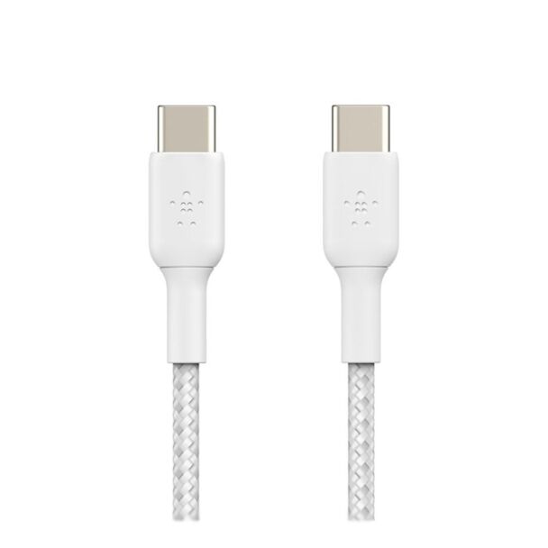 Belkin CAB004bt1MWH2PK Boost Charge 1m USB-C to USB-C Braided Cable White 2 Pack