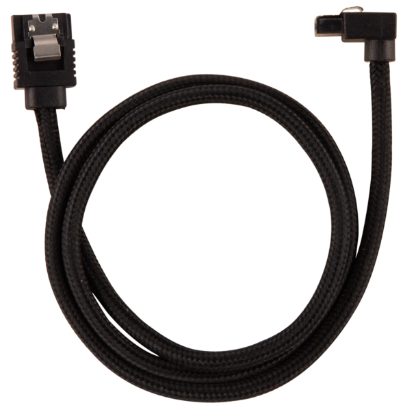 Corsair CC-8900282 Premium Sleeved SATA 6Gbps 60cm 90Deg Connector Cable Black