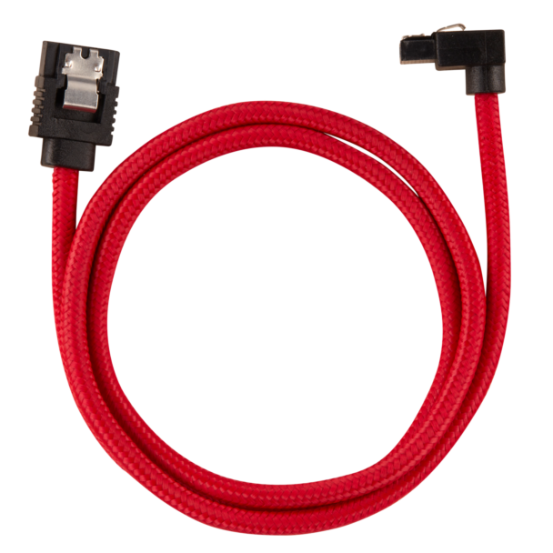 Corsair CC-8900284 Premium Sleeved SATA 6Gbps 60cm 90Deg Connector Cable Red