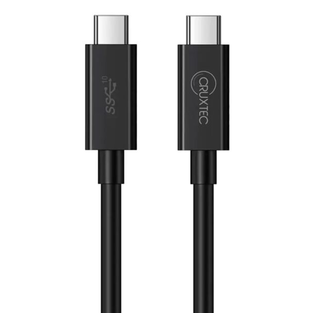 Cruxtec CTC-10G-1MBK-PRO 1m USB-C to USB-C Cable Full Feature for Syncing & Charging ( 240W , 10Gpbs , 4K@60Hz )