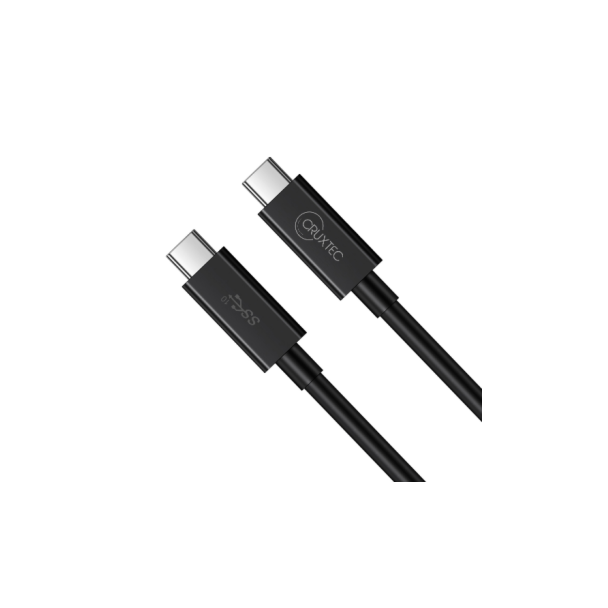 Cruxtec CTC-10G-1MBK 1m USB-C to USB-C Cable Full Feature for Syncing & Charging ( 100W , 10Gpbs , 4K/60Hz )