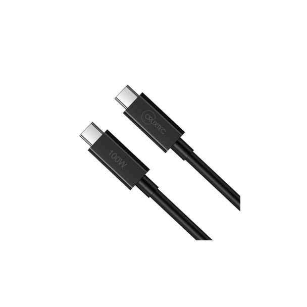 Cruxtec CTC-1HW-2MBK 2m USB-C to USB-C Cable for Syncing & Charging ( 100W )