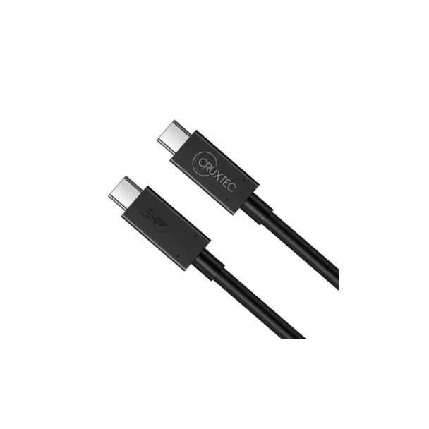 Cruxtec CTC-40G-1MBK 1m USB4 USB-C to USB-C Cable Full Feature for Syncing & Charging ( 100W , 40Gpbs , 8K/60Hz)