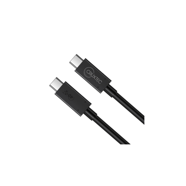 Cruxtec CTC-40G-2MBK 2m USB4 USB-C to USB-C Cable Full Feature for Syncing & Charging ( 100W , 40Gpbs , 8K/60Hz)