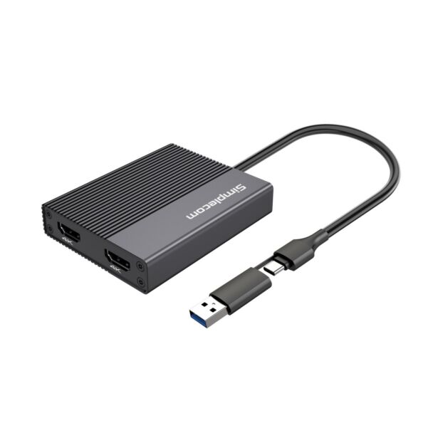 Simplecom DA369 USB 3.0/USB-C to Dual 4K HDMI 2.0 Display Adapter