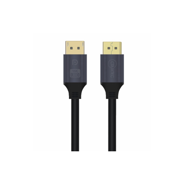 Cruxtec DP21-02-BK DP2.1 16K Displayport Male to Male Cable 2m Black