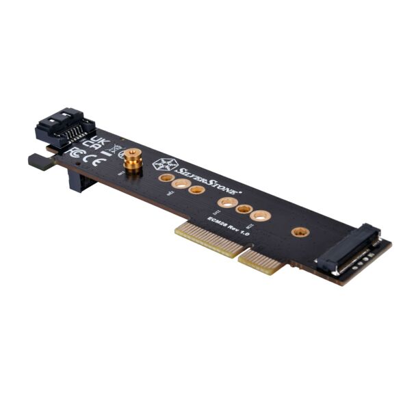 Silverstone SST-ECM28 1 x NVMe & 1 x SATA M.2 SSD to PCIe x4 1U Adapter Card