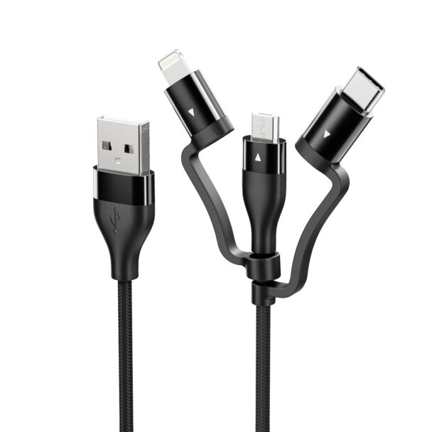 Alogic EL3IN11 Elements 3-in-1 Charge and Sync Combo Cable with Micro USB + USB-C + Lightning 1.2M