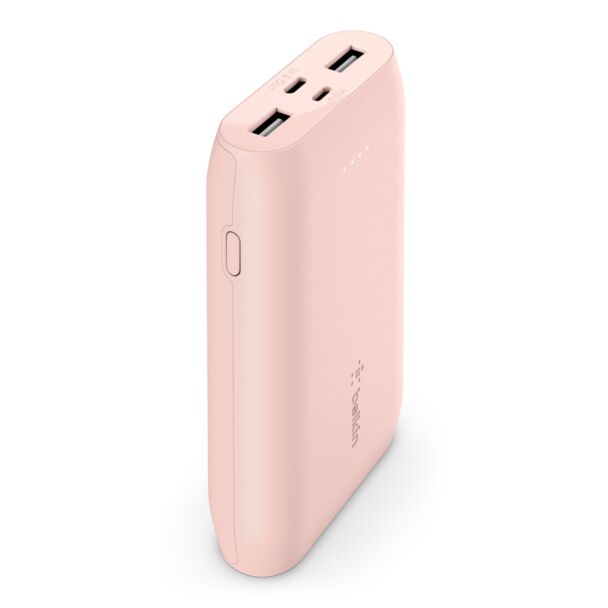 BELKIN F8J267BTC00 MULTI-PORT POWER BANK, 10K mAh, USB-C(1), USB(2), ROSE GOLD, USB-A TO USB-C CABLE