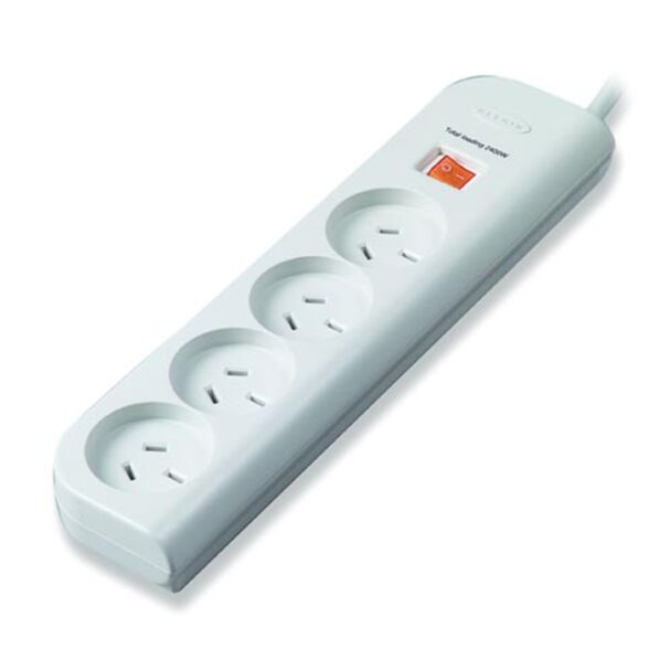 BELKIN F9E400VAU1M 4 OUTLET SURGE PROTECTOR WITH 1M CORD, ECONOMICAL, 2YR WTY