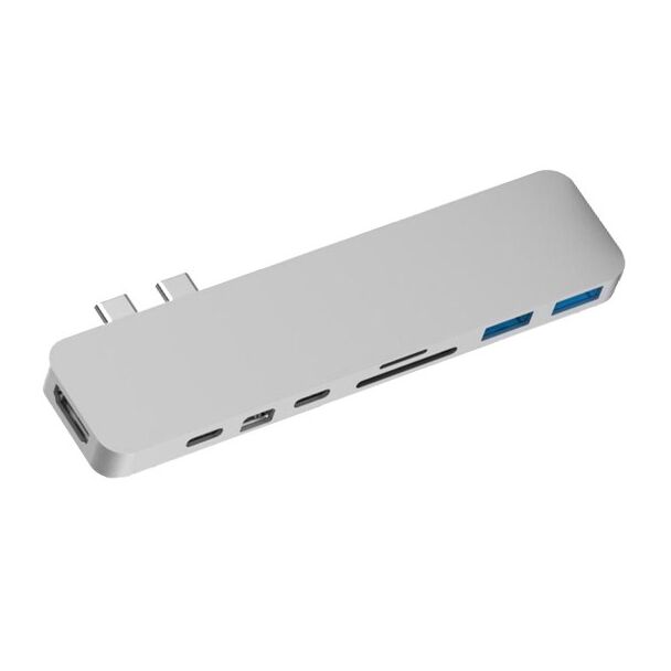 HyperDrive GN28D-SILVER PRO 8-in-2 USB-C Hub for MacBook Pro/Air-Silver