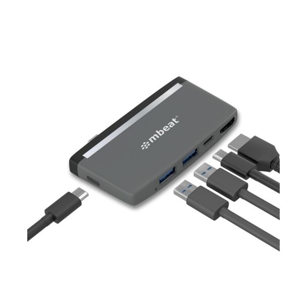 MBEAT MB-UCH-59GRY Essential Pro  5-IN-1 USB C Hub