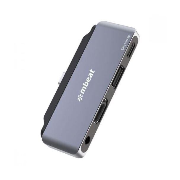 mBeat MB-UCD-P6 Elite Mini 4-In-1 USB-C Mobile Hub for iPad Pro USB-C Tablet & Laptop