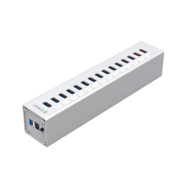 Orico A3H13P2-SV Aluminum 13 Port USB 3.0 Hub with 1m Usb3.0 Cable Silver