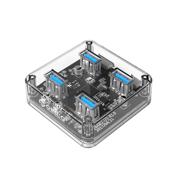 Orico MH4U-U3-03-CR USB3.0 Transparent Desktop HUB-Clear