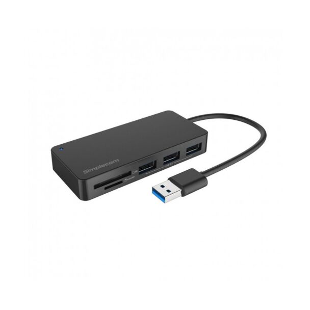 Simplecom CH368 3 Port USB 3.0 Hub with Dual Slot SD MicroSD Card Reader