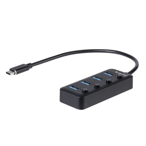 StarTech HB30C4AIB Hub - USB C 4-Port with On/Off Switches