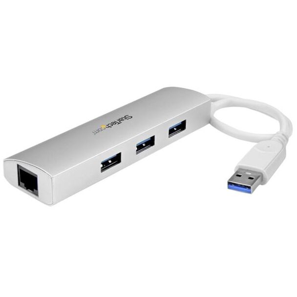 StarTech ST3300G3UA 3 Port Portable USB 3.0 Hub plus GbE