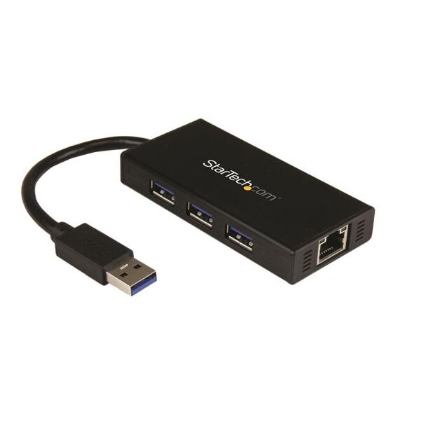 StarTech ST3300GU3B Portable USB 3.0 Hub w/ Gigabit Ethernet